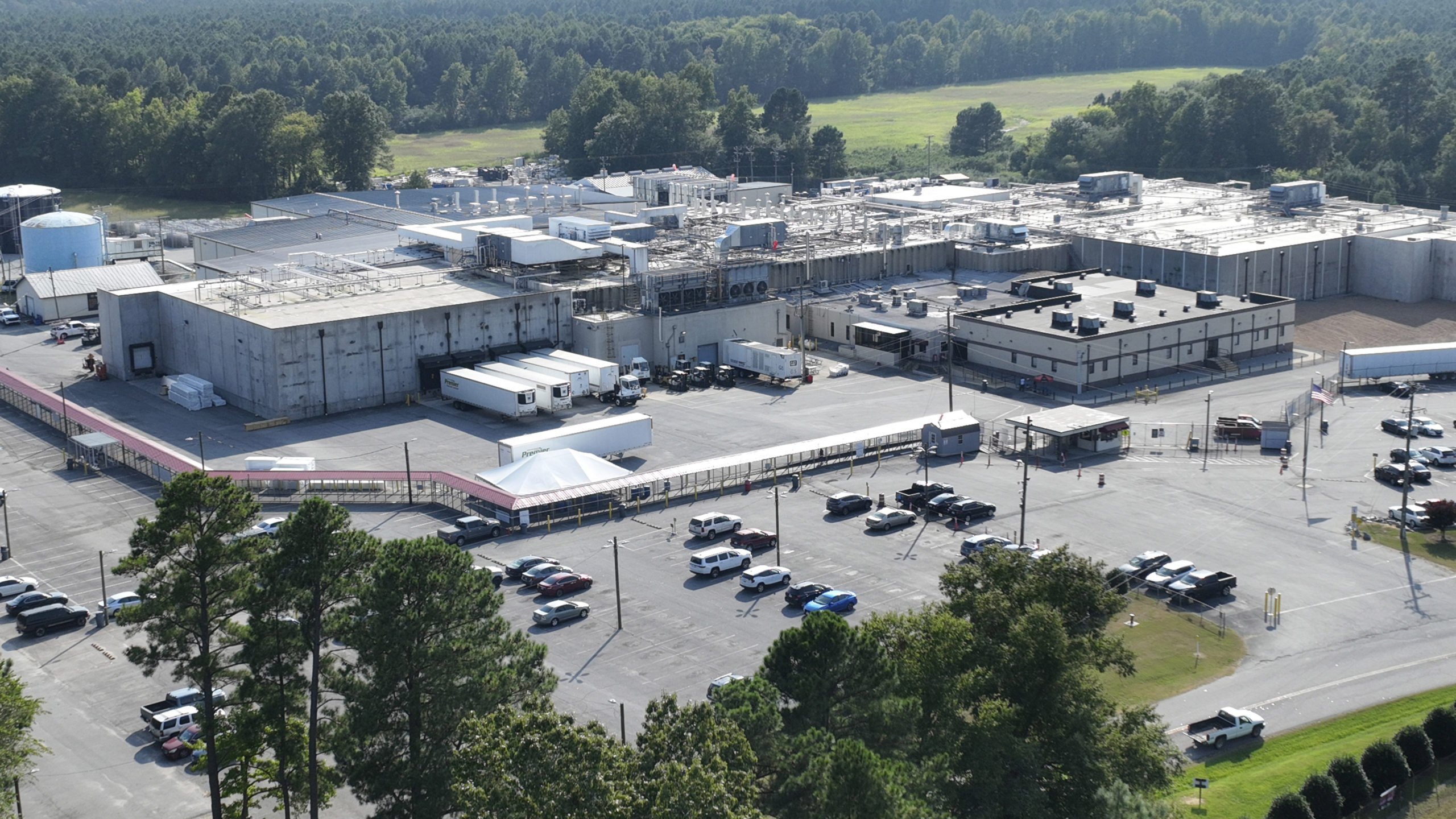 An aerial view dated Aug. 29 shows the Jarratt, Virginia,Boar's Head processing plant that was tied to a deadly food poisoning outbreak.