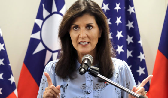 Nikki Haley, former United States Ambassador to the United Nations, speaks to media during her press conference before leaving Taipei, Taiwan, Saturday, August 24, 2024.