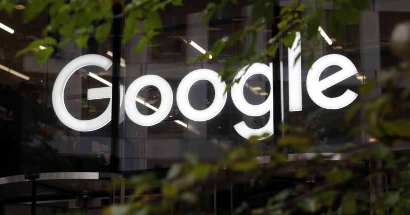 The Google logo at their offices in Granary Square, in London, on November 1, 2018.