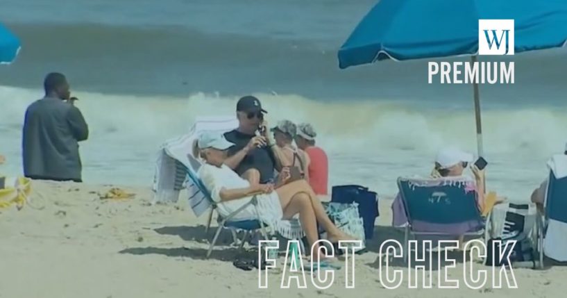 President Joe Biden lounging on a Delaware beach.