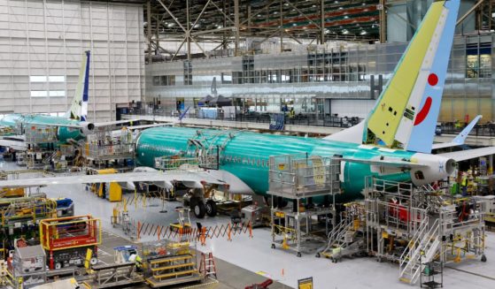 Boeing 737 MAX aircraft are assembled at the Boeing Renton Factory in Renton, Washington, on June 25.