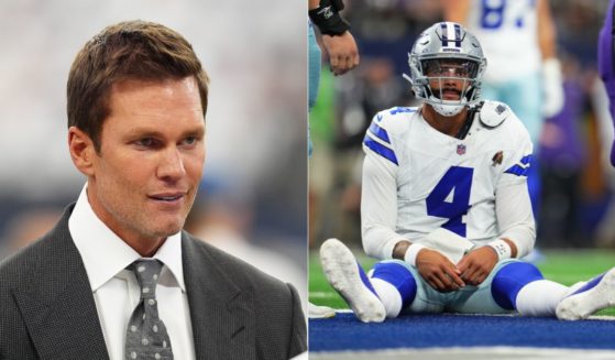 While announcing the Cowboys and Ravens game on Sunday, Tom Brady, left, expressed frustration with the Cowboys and their continued penalties.