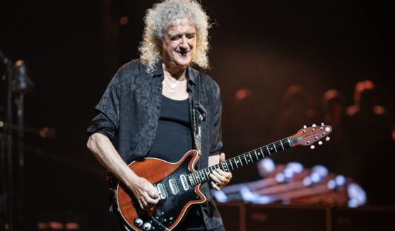 Brian May of Queen performs at Chase Center in San Francisco, California, on Nov. 8, 2023.