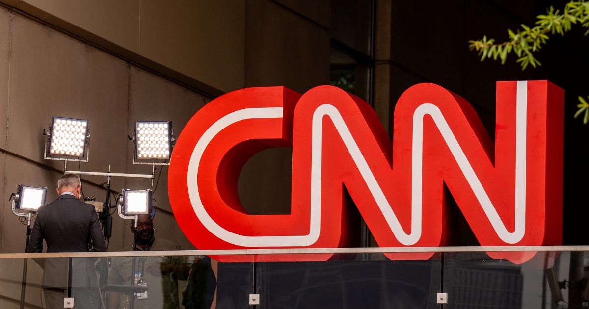 The CNN logo is seen outside of their studios at the Turner Entertainment Networks on June 27, 2024 in Atlanta, Georgia.