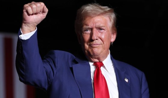 Former President Donald Trump greets supporters during a campaign rally in Las Vegas, Nevada, on Friday.