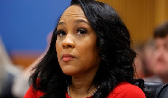 Fulton County District Attorney Fani Willis looks on during a hearing in the case of the State of Georgia v. Donald John Trump at the Fulton County Courthouse in Atlanta, Georgia, on March 1.