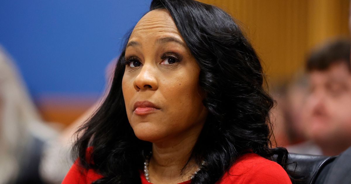 Fulton County District Attorney Fani Willis looks on during a hearing in the case of the State of Georgia v. Donald John Trump at the Fulton County Courthouse in Atlanta, Georgia, on March 1.