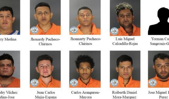 This composite image shows nine members of Tren de Aragua who have been arrested for crimes in Aurora, Colorado.