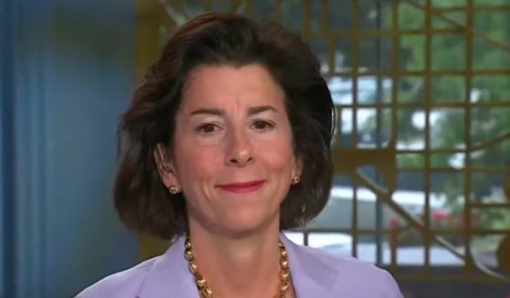 During an interview with "Morning Joe" on Wednesday, Commerce Secretary Gina Raimondo made a comment about former President Donald Trump that caused host Mika Brzezinski to step in.