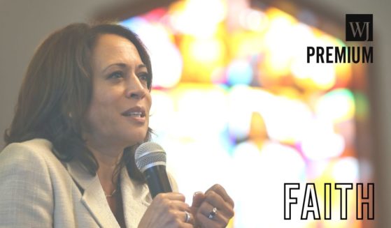 Vice President Kamala Harris speaking in a church in Des Moines, Iowa.