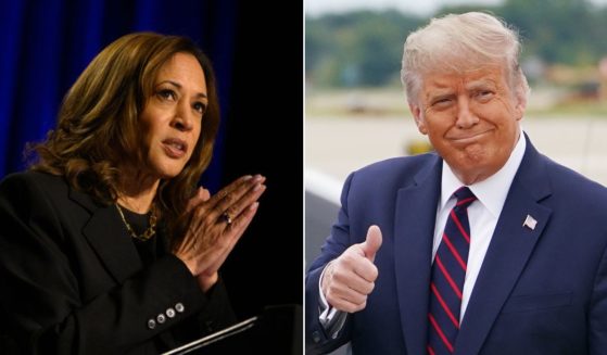 Vice President Kamala Harris, left, sent a fundraising email to her supporters highlighting former President Donald Trump's lead in the polls for several key swing states.