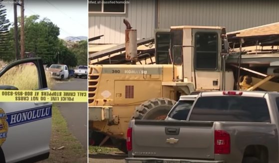 Police arrested a man after he shot a neighbor who attacked his home with a front-end loader before shooting three women to death.