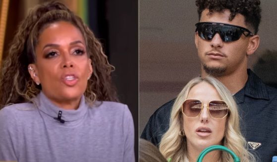 On Wednesday's episode of "The View," co-host Sunny Hostin, left, attacked Brittany Mahomes, right, and her family over Mahomes support of former President Donald Trump.