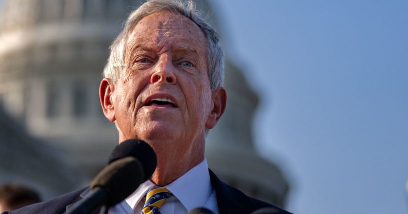 Rep. Joe Wilson holds up a copy of a letter he sent to President Joe Biden during a news conference on the House Foreign Affairs Committee report on the Afghanistan withdrawal at the U.S. Capitol in Washington, D.C., on Monday.