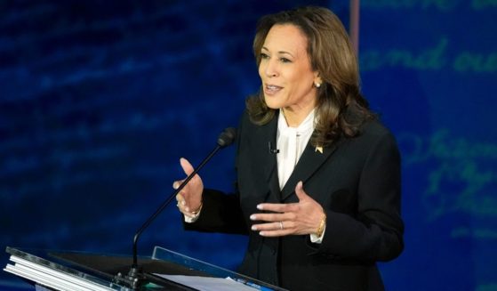 Vice President Kamala Harris speaks onstage during her debate against former President Donald Trump in Philadelphia, Pennsylvania, on Tuesday.