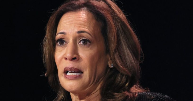 Vice President Kamala Harris speaks onstage during The Congressional Black Caucus Foundation's 53rd Annual Legislative Conference Annual Phoenix Awards Dinner in Washington, D.C., on Saturday.