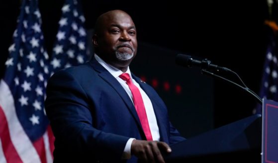 North Carolina Lt. Gov. Mark Robinson speaks before Republican presidential nominee former President Donald Trump at a campaign rally in Asheville, North Carolina, on Aug. 14.