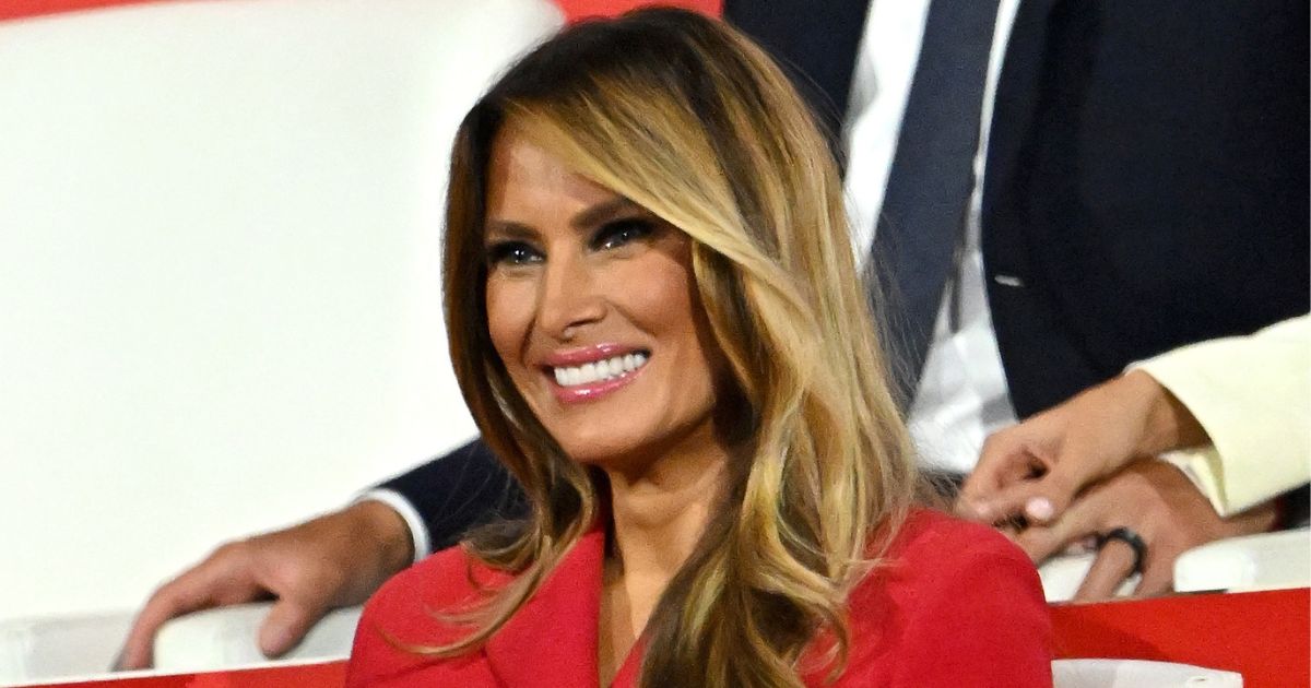 Former first lady Melania Trump arrives on the fourth day of the Republican National Convention in Milwaukee, Wisconsin, on July 18.