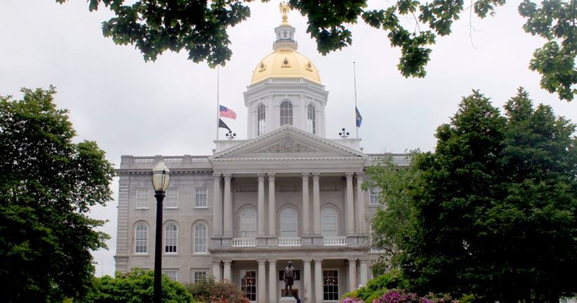 The New Hampshire statehouse is pictured in Concord, New Hampshire, on June 2, 2019.