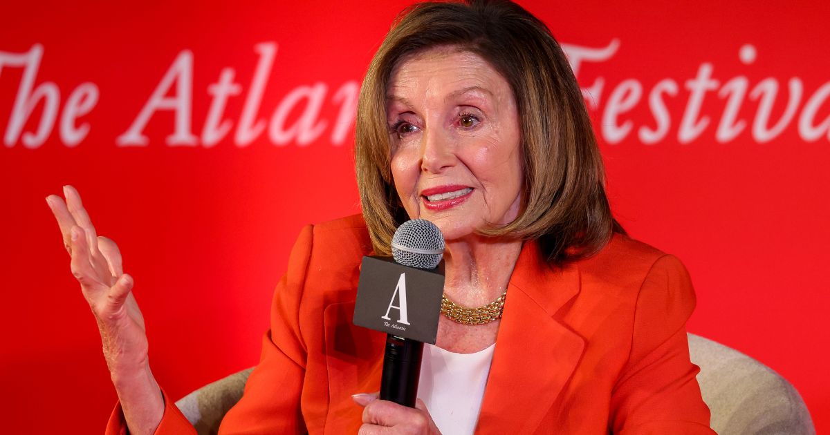 Nancy Pelosi speaks on stage during the "Nancy Pelosi on The Art of Power" panel for The Atlantic Festival 2024 in Washington, D.C., on Thursday.