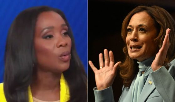 CNN host Abby Phillip, left, while attempting to clarify a point made by Scott Jennings, seemingly fact-checked Vice President Kamala Harris, right, and her claims that former President Donald Trump will bring a “bloodbath.”