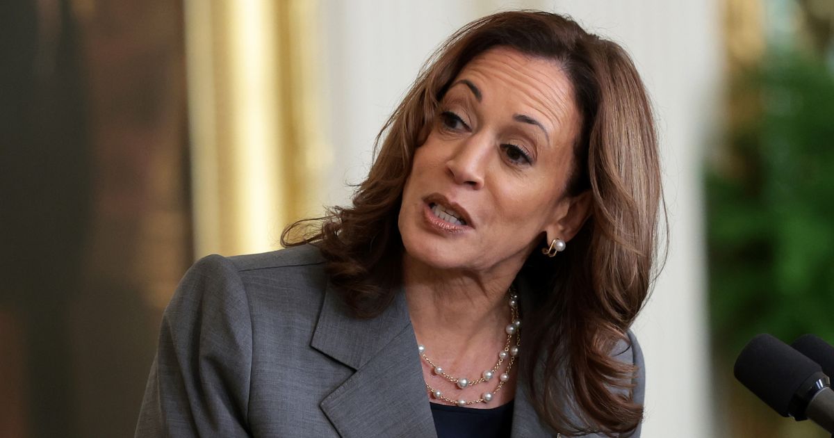 Democratic presidential nominee, U.S. Vice President Kamala Harris, delivers remarks during an event in the East Room of the White House on September 26, 2024 in Washington, DC.