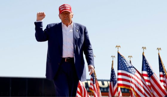 Republican presidential candidate former US President Donald Trump arrives for a campaign rally at the Aero Center Wilmington on September 21, 2024 in Wilmington, North Carolina.