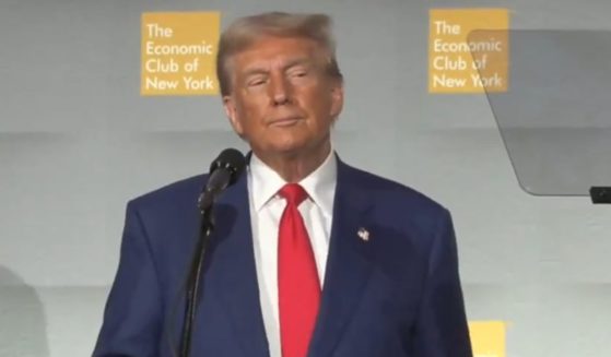 Former President Donald Trump speaking to the Economic Club of New York.