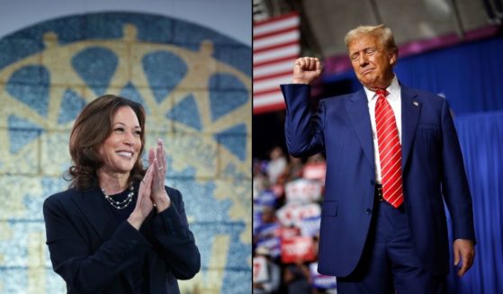 Composite image of former President Donald Trump and Vice President Kamala Harris.