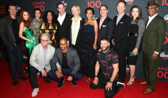 The cast and crew of "Scandal" attend ABC's "Scandal" 100th Episode Celebration in West Hollywood, California, in a file photo from April 8, 2017.