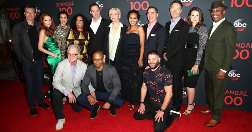 The cast and crew of "Scandal" attend ABC's "Scandal" 100th Episode Celebration in West Hollywood, California, in a file photo from April 8, 2017.