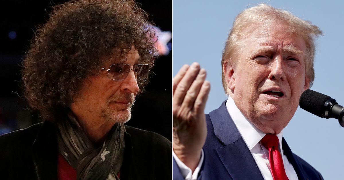 Former President Donald Trump jumped to defend his supporters against criticism from Howard Stern, left.