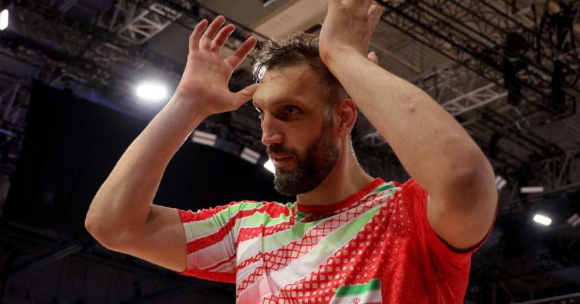 Morteza Mehrzadselakjani of Team Islamic Republic of Iran after his team won the gold medal of the Sitting Volleyball Men's competition.