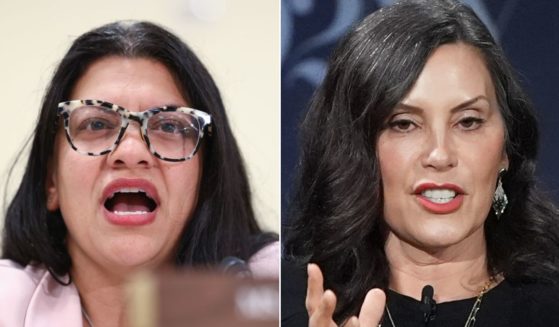 Michigan Gov. Gretchen Whitmer, right, initially told CNN's Jake Tapper she's "not going to get in the middle" of a dispute between Michigan Democratic Rep. Rashida Tlaib, left, and the state's Attorney General Dana Nessel over prosecution of pro-Palestinian protesters. Later, however, she released a more forceful statement condemning the attacks on Nessel.