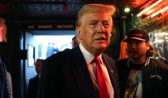 Former President Donald Trump visits a cryptocurrency-themed bar called Pubkey in the West Village on Wednesday in New York City.