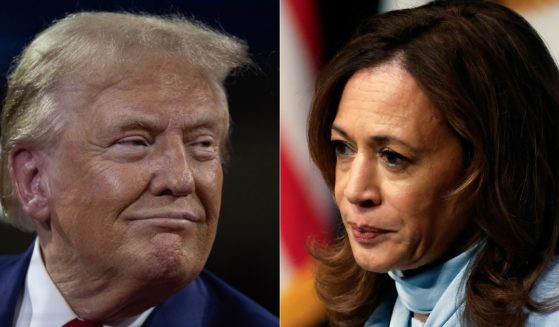 On Wednesday, the Teamsters union announced it would not endorse either former President Donald Trump, left, or Vice President Kamala Harris, right, in the 2024 election.