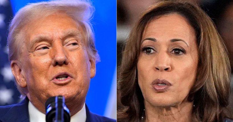 Former President Donald Trump, left, and Vice President Kamala Harris, right, will debate on Tuesday, and a new poll just gave Trump a boost.