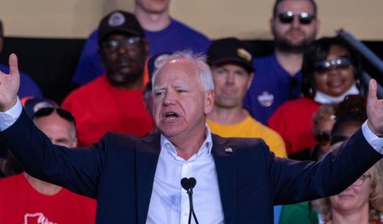 Democratic vice presidential nominee Minnesota Gov. Tim Walz speaks at Laborfest on Monday in Milwaukee, Wisconsin. Walz spoke on issues concerning labor rights and how the democrats will further help unions and defend labor laws.