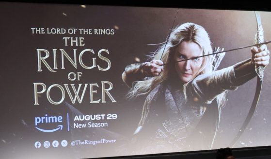 A movie screen is seen during the World Premiere for season two of "The Lord of the Rings: The Rings of Power", presented by Prime Video, at BFI Southbank on August 20, 2024, in London, England.