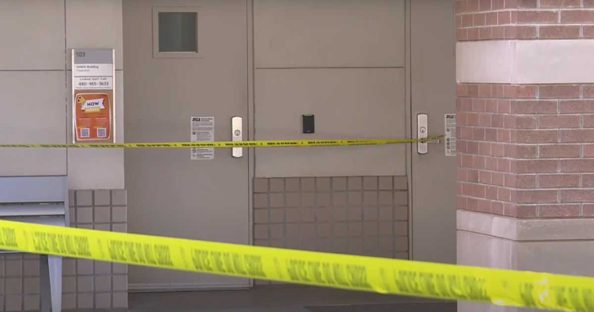 This YouTube screen shot shows the scene of an alleged stabbing at Arizona State University in Phoenix.