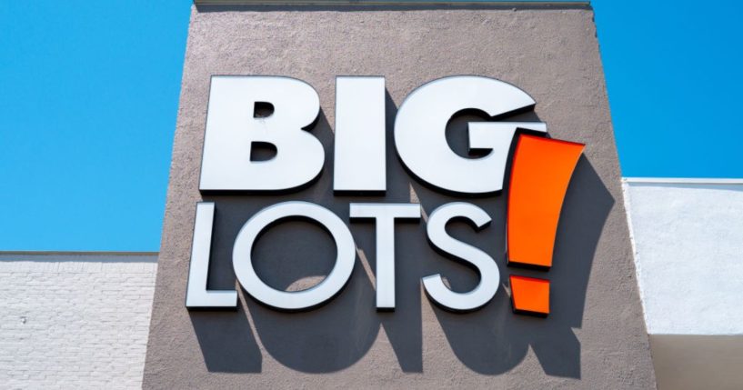 The sign for Big Lots is displayed outside its store on September 9, 2024 in Austin, Texas.