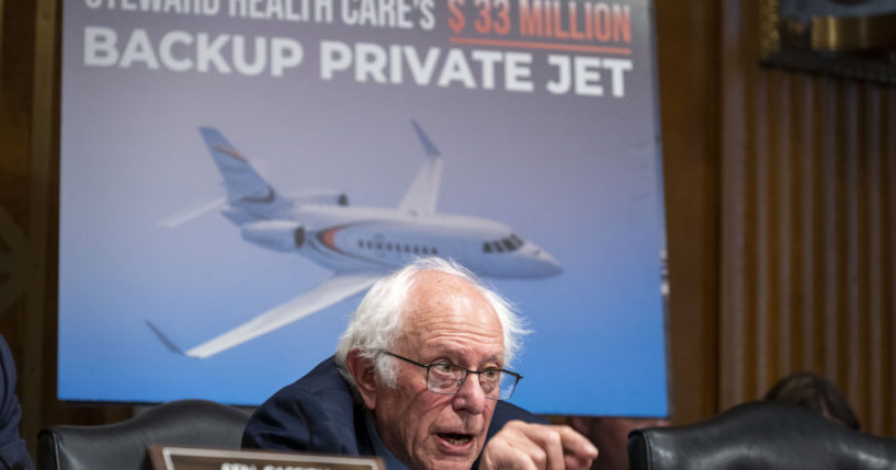 Sen. Bernie Sanders speaks during a Senate Health, Education, Labor, and Pensions hearing to examine the bankruptcy of Steward Health Care on Capitol Hill in Washington, D.C., on Thursday