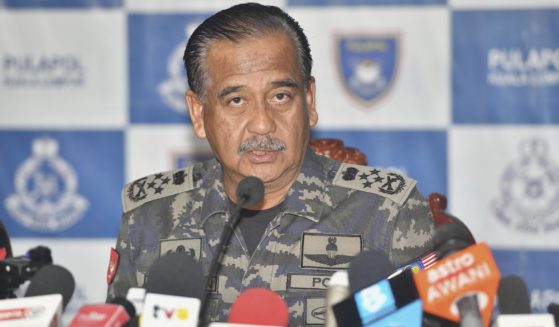 Malaysia Inspectors-General of Police Razarudin Husain speaks during a press conference in Kuala Lumpur, on Monday.