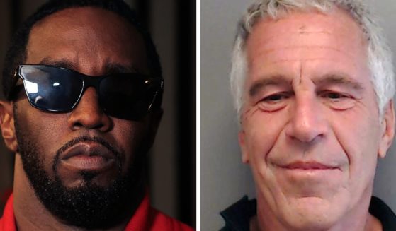 (L) Sean "Diddy" Combs attends an album release party on September 15, 2023 in New York City. (R) In this handout provided by the Florida Department of Law Enforcement, Jeffrey Epstein poses for a sex offender mugshot after being charged with procuring a minor for prostitution on July 25, 2013 in Florida.