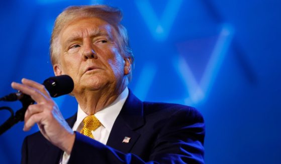 Republican presidential nominee former U.S. President Donald Trump delivers remarks at the Israeli American Council National Summit at the Washington Hilton on September 19, 2024 in Washington, DC.