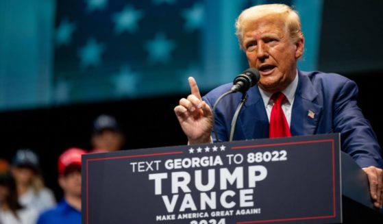 Republican presidential nominee, former U.S. President Donald Trump speaks at a campaign rally at the Johnny Mercer Theatre on September 24, 2024 in Savannah, Georgia.