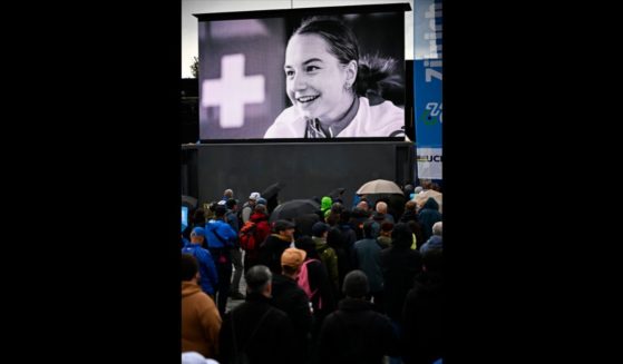 A moment of silence is held for Swiss Muriel Furrer, who died after a crash yesterday, after the U23 Men road race at the 2024 UCI Road and Para-Cycling Road World Championships, Friday 27 September 2024, in Zurich, Switzerland. The Worlds are taking place from 21 to 29 September.