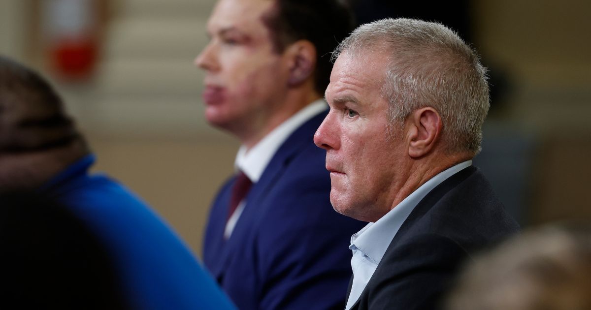 Former NFL quarterback Brett Favre testifies before the House Ways and Means Committee at the Longworth House Office Building on September 24, 2024 in Washington, DC. Favre testified on reforming Temporary Assistance for Needy Families (TANF) and the misuse of welfare funds.