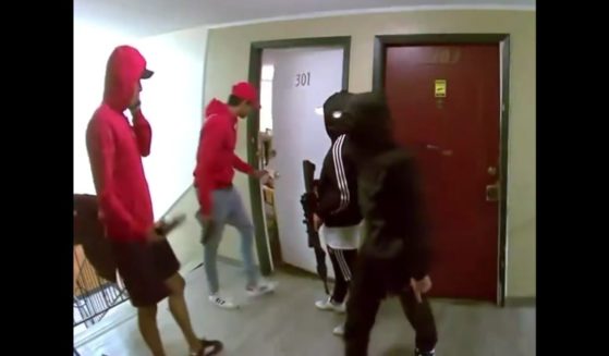 This X screen shot, captured from a video posted on Aug. 28, allegedly shows various armed gang members taking over an apartment complex in Aurora, Colorado.