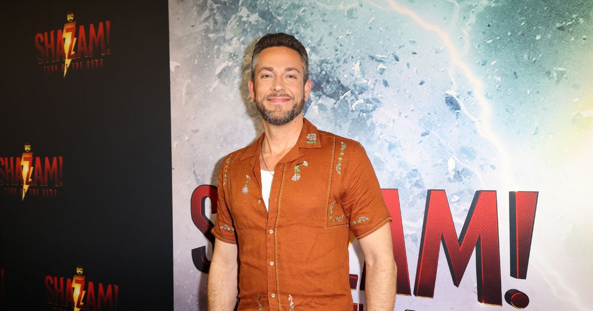 Actor Zachary Levi at a screening for "Shazam! Fury of the Gods" in Miami in 2023.